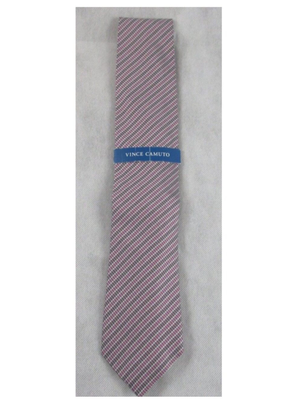 Vince Camuto Men's Naples Plaid 100% Silk Neck Tie, Pink Multi, One Size, NWT